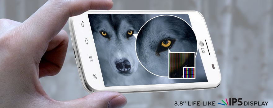 شاشة بعرض 3.8 انش وبتقنية IPS Display 